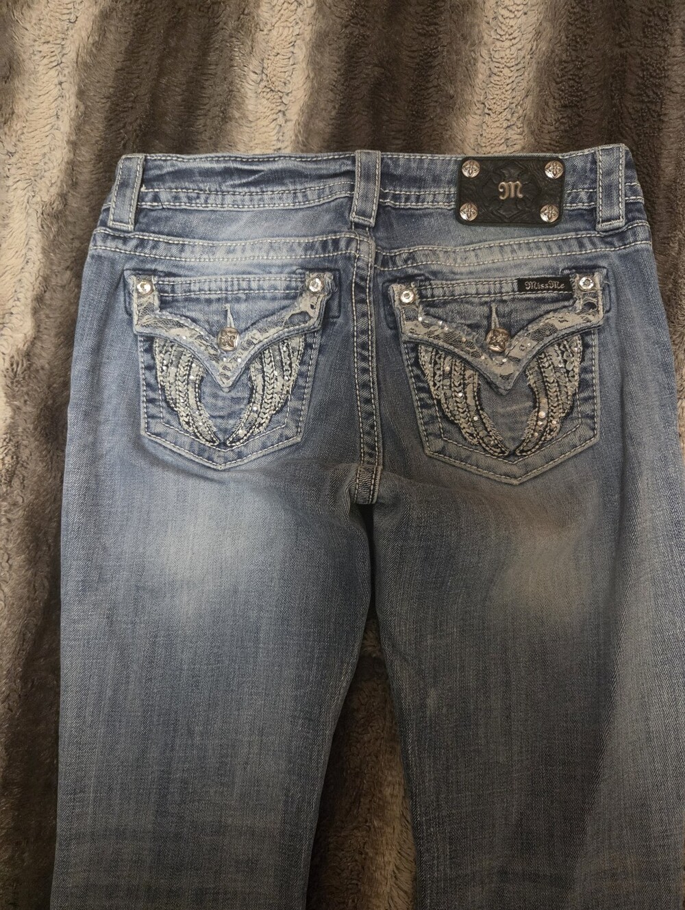 Miss Me Angel Wings Embellished Boot Cut Jeans Size 30